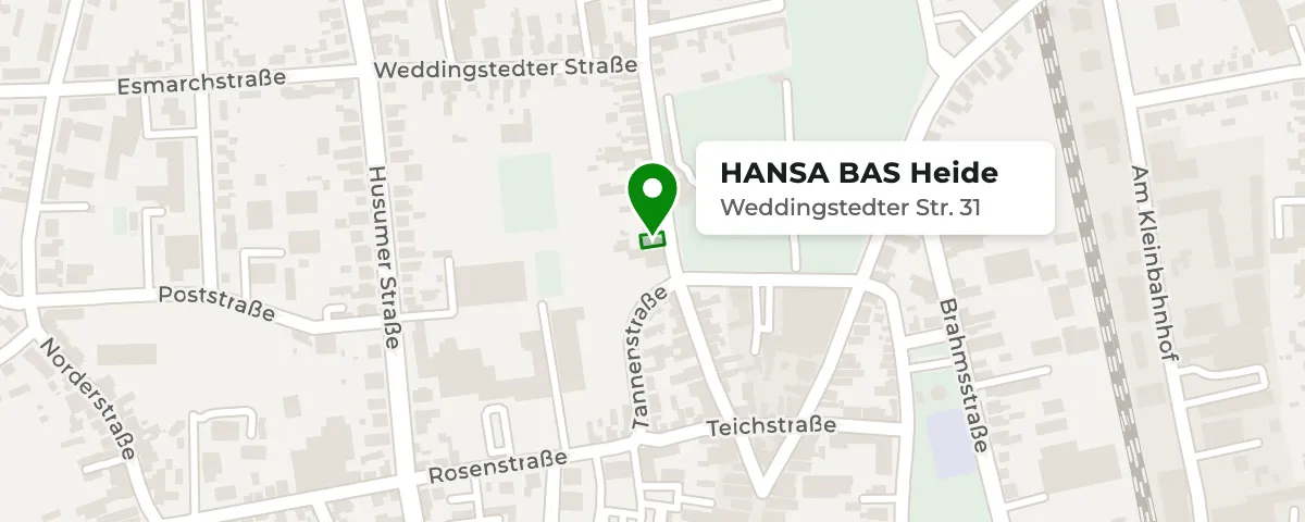 Karte der Umgebung Weddingstedter Str. 31 in Heide